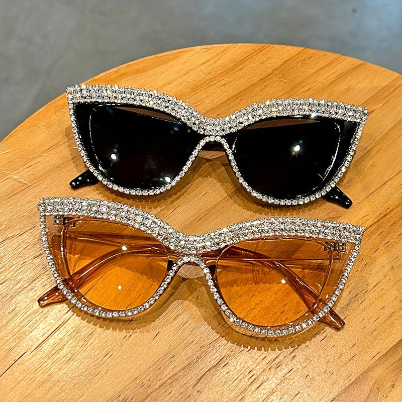 Bling Rhinestone Cat Eye For Women Luxury Decorative Shades Props For Prom Costume Party
